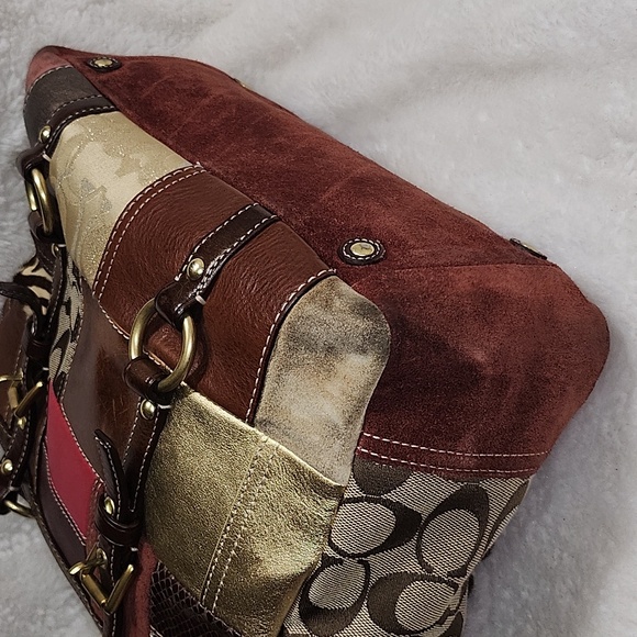 Coach Y2k  Legacy Limited Edition Holiday Patchwork Gallery tote bag Multi Color - Picture 5 of 16